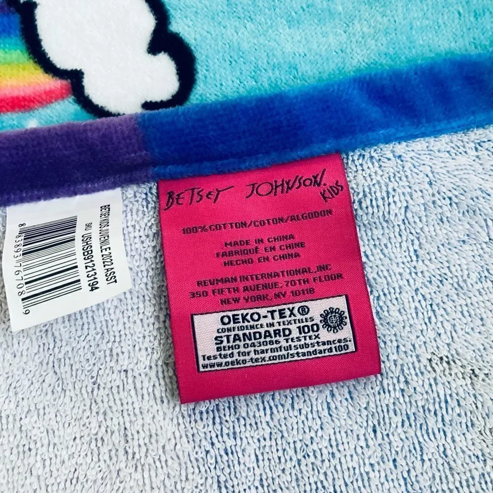 Betsey Johnson Rainbow Unicorn Colorful Beach Towel